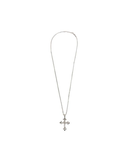 Emanuele Bicocchi Metallic Rose Cross Large Necklace for men