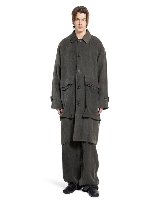 Uma Wang Black Cappotti Grigi Da Uomo for men