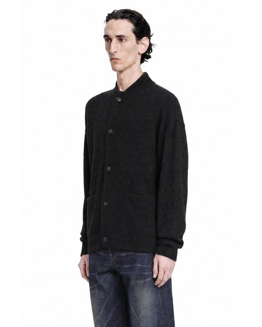 Giorgio Armani Black Silk Alpaca Cashmere Cardigan for men