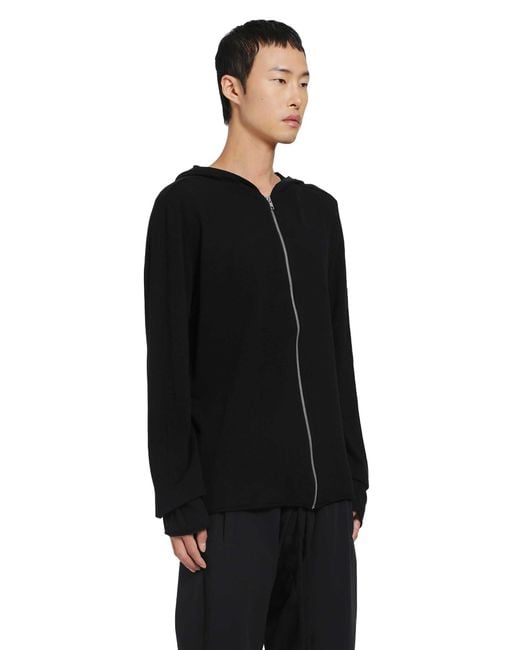 Thom Krom Black Zip-Up Sweatshirt for men