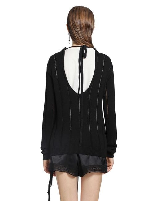 Ann Demeulemeester Black Nese Open Back Sweater