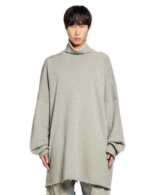 Rick Owens Gray Jumbo Tabard Sweatshirt for men
