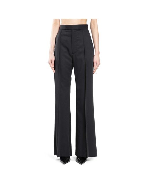 Vivienne Westwood Blue Pleated Wool Twill Wide Leg Trousers