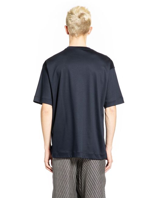 Giorgio Armani Blue Cotton Interlock Jersey T-Shirt for men