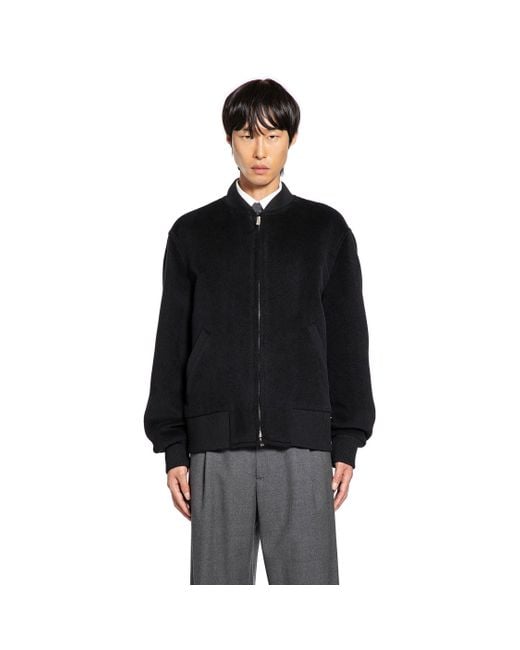 Lardini Black Wool Bomber for men