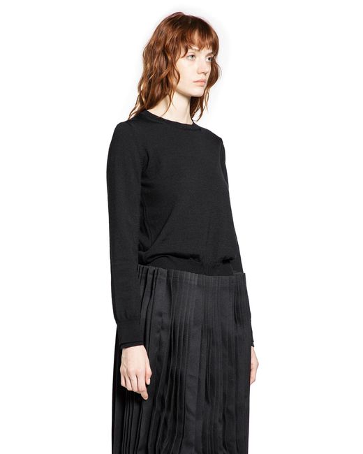 Cdg/cdg Black Cropped Wool Sweater