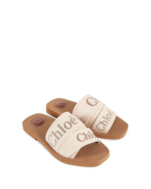 Chloé White Woody Sandals