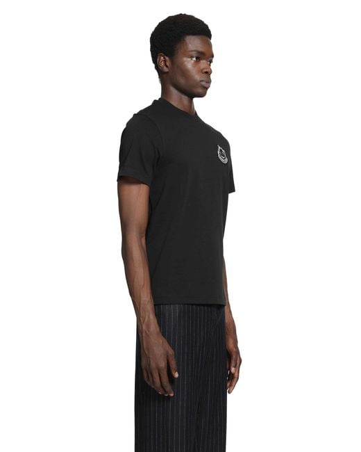 Moncler Black Logo Cotton T-Shirt for men
