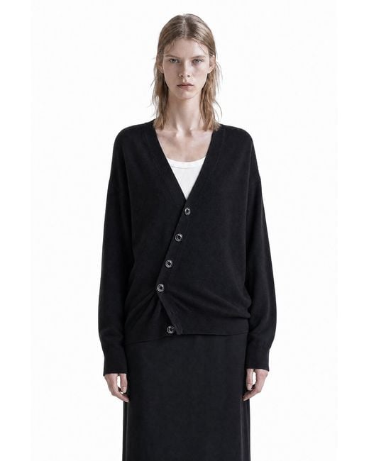 Lemaire Black Relaxed Twisted Cardigan