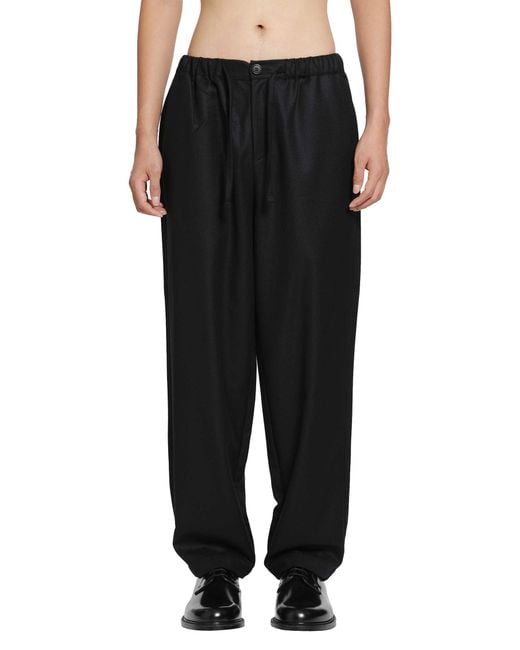 ROSE BURRITO Black Wool Flannel Pyjama Trousers for men