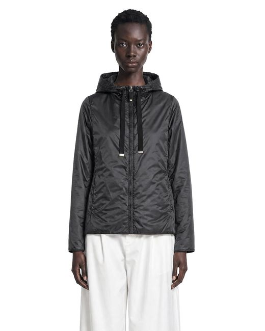 Max Mara Black Padded Water-Repellent Hooded Jacket
