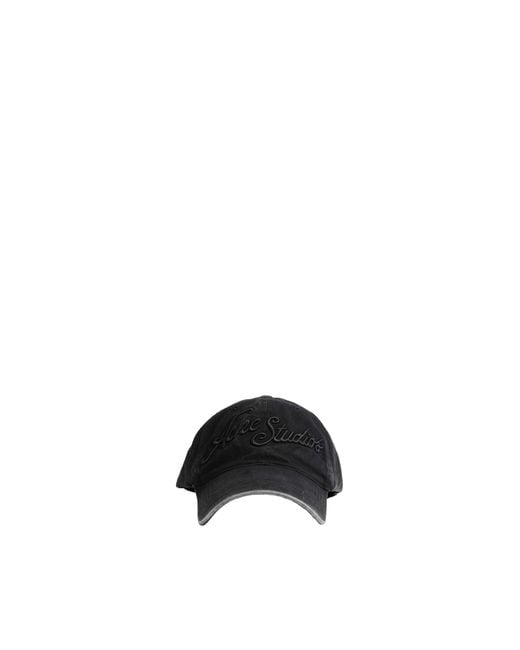 Acne Black Embroidered Logo Cap for men