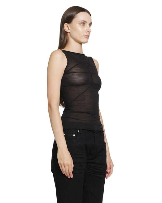 Rick Owens Black Temple Sleeveless Top
