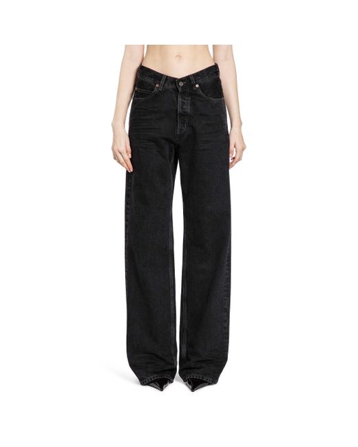 Saint Laurent Black V-Waist Long Baggy Jeans