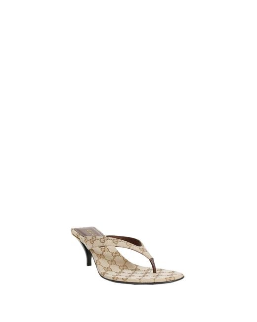 Gucci Metallic Vittoria Thong Sandals