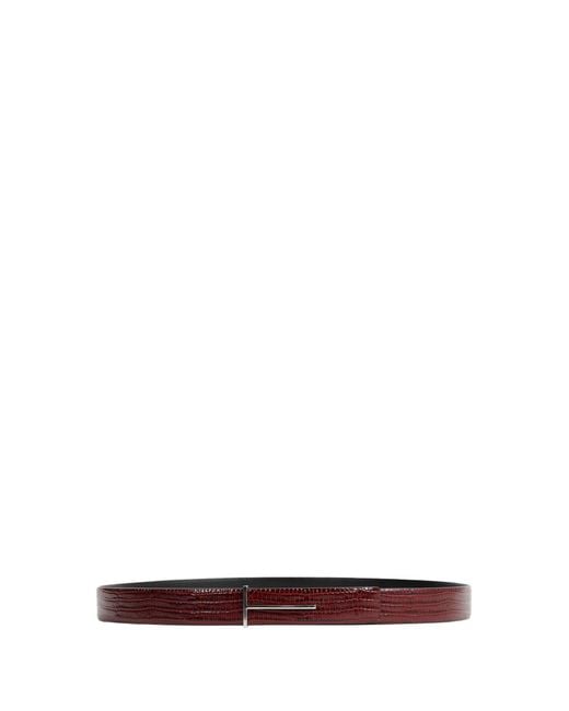 Tom Ford Brown Printed Tejus Reversible T Belt for men