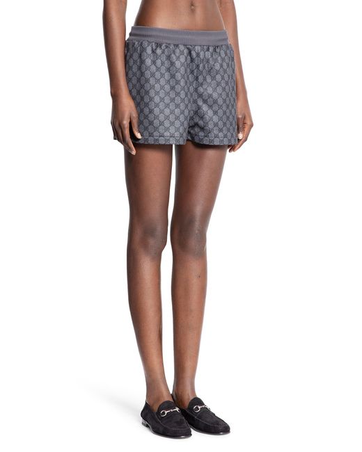 Gucci Blue Gg Technical Jersey Shorts