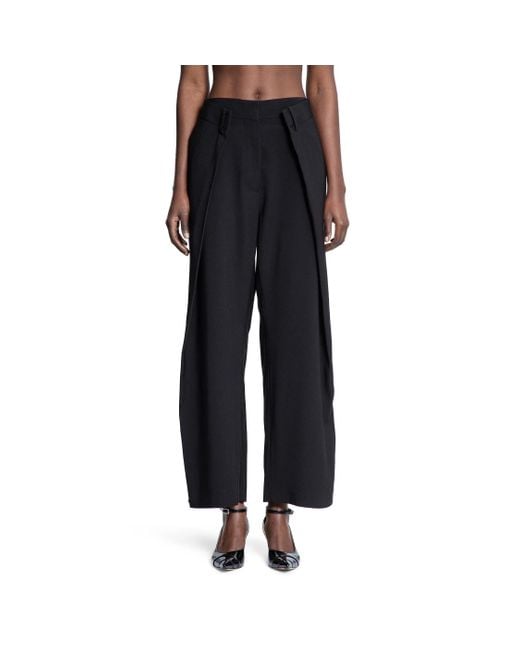 ROKH Black Pleated Wide Trousers
