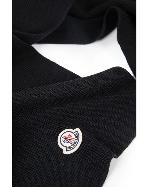 Moncler Black Wool Scarf for men