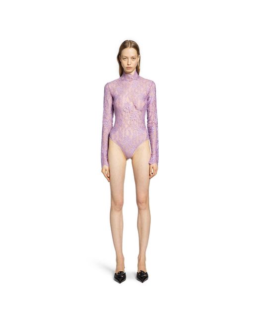 Valentino Pink Floral Lace Bodysuit