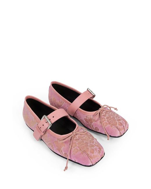 Ann Demeulemeester Pink Zoey Ballerinas With Belt