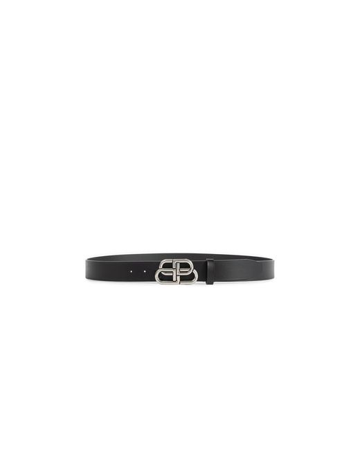 Balenciaga Black Bb Large Leather Belt for men