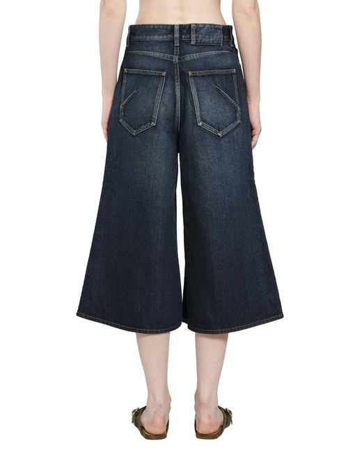 Alaïa Blue Palazzo Denim Bermuda Shorts
