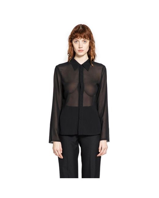 MM6 by Maison Margiela Black Sheer Tulle Shirt