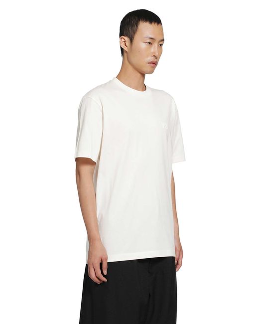Y-3 White Regular Short Sleeve Tee for men