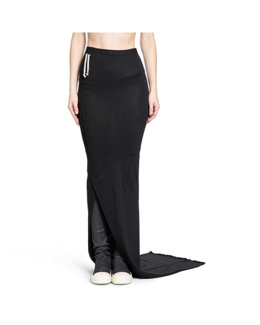 Rick Owens Black Concordians Edfu Long Skirt
