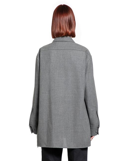 Jil Sander Gray Wool Canvas Shirt