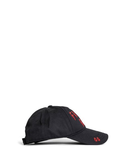 44 Label Group Red Front Row Cotton Gabardine Cap for men