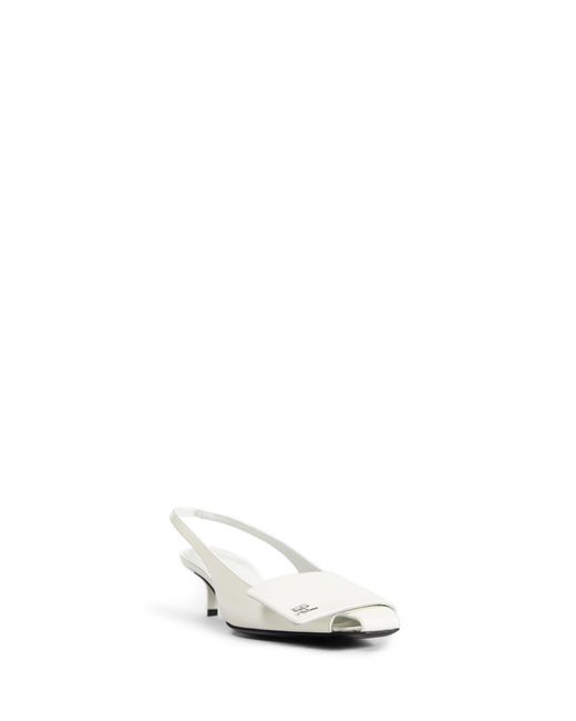 Courreges White Fold Iced Slingbacks