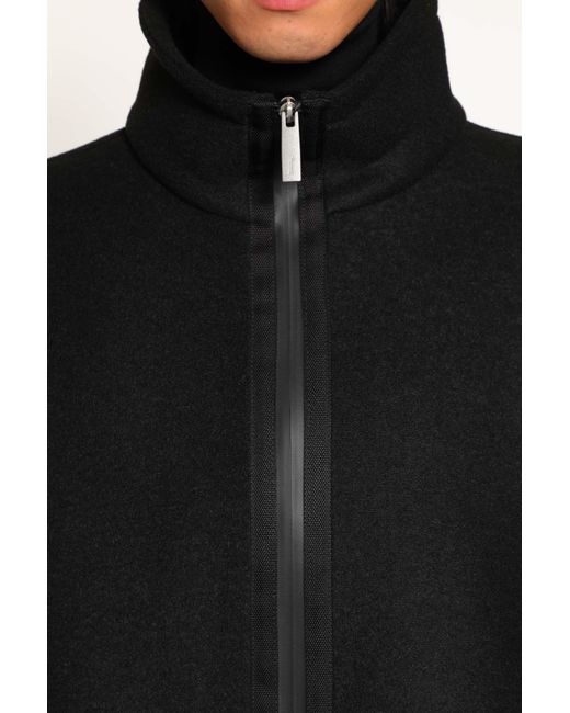 Herno Black Felt Zip-up Jacket for men