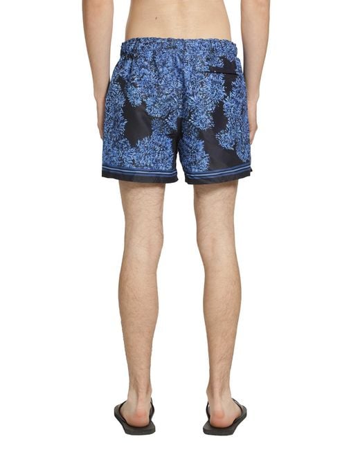 Givenchy Blue Swim Shorts With Pompom Print for men