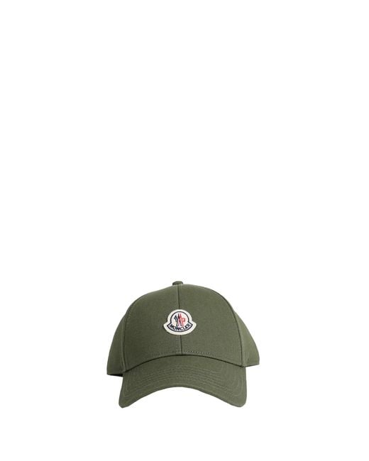 Moncler Green Cotton Gabardine Baseball Cap for men