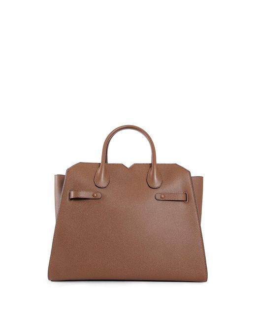 Valextra Brown Top Handle Bags