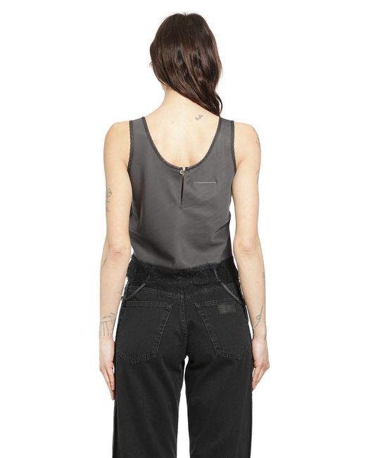 MM6 by Maison Margiela Black Lace Trim Top