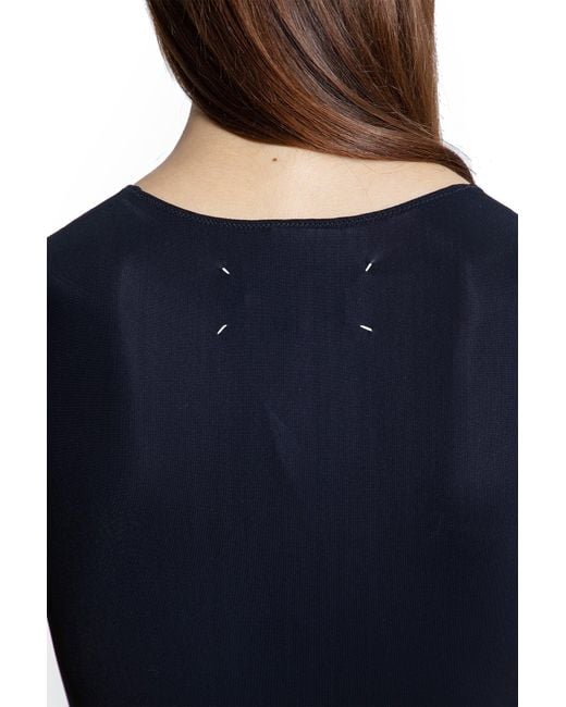 Maison Margiela Blue Technical Jersey Bodysuit