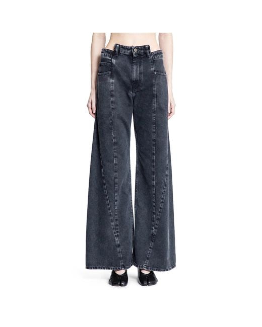 Maison Margiela Blue Spliced Cut-Out 5 Pocket Jeans