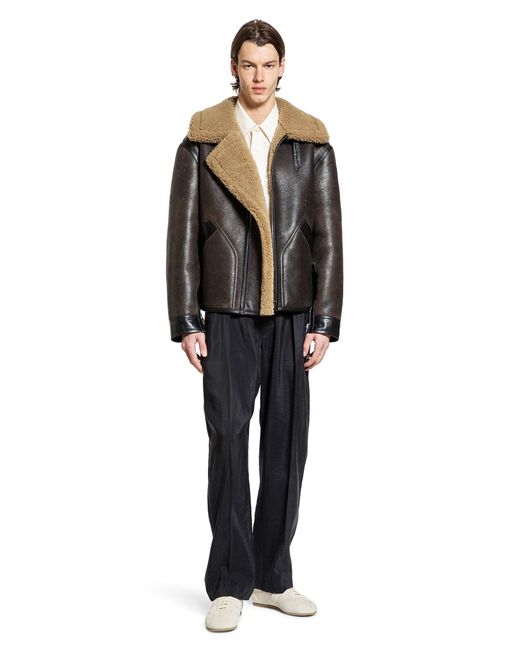 Lemaire Black Shearling Jacket for men