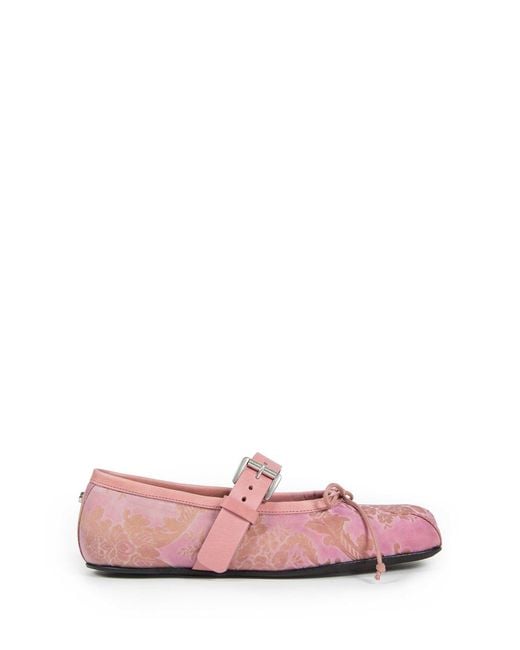 Ann Demeulemeester Pink Zoey Ballerinas With Belt