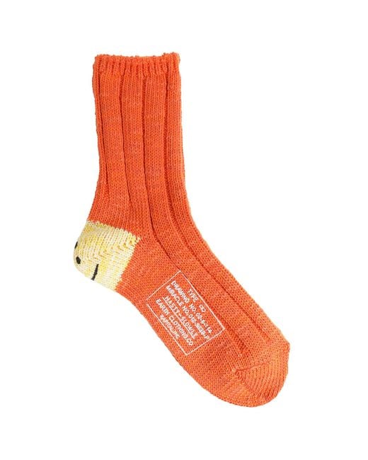 Kapital Red Rainbowy Happy Heel Socks for men