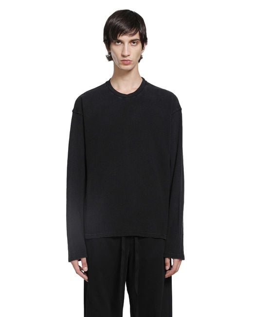 Ann Demeulemeester Black Emil 'The Velvet Evening' Long Sleeve T-Shirt for men