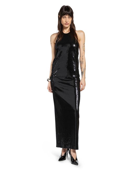Totême Black Curved Sequin Tank