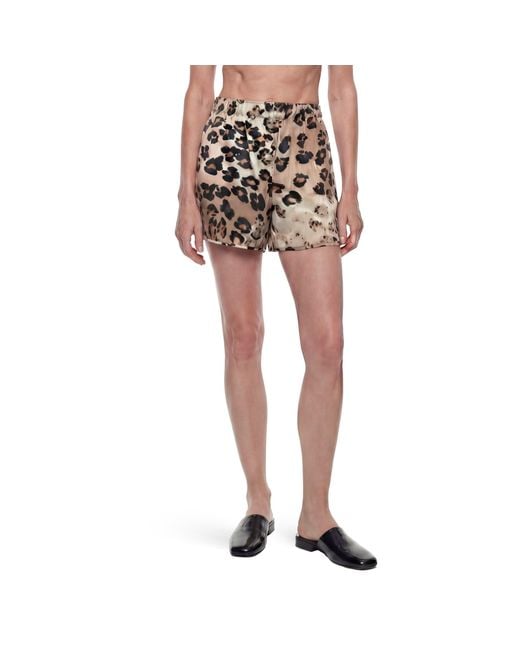 Laneus White Viscose Linen Drawstring Shorts
