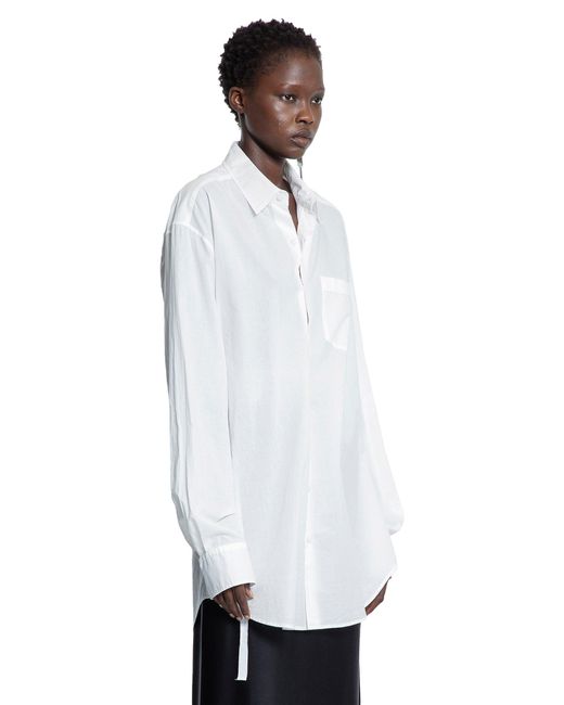 Ann Demeulemeester White Elisabeth Long High Comfort Pocket Shirt