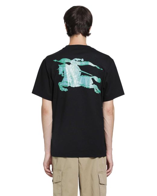 Burberry Black Heritage Logo Cotton T-Shirt for men