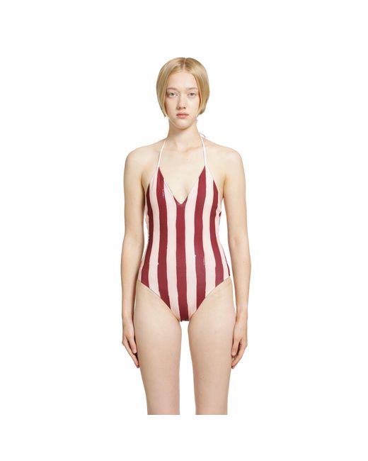 Fendi Pink Striped Swimsuit