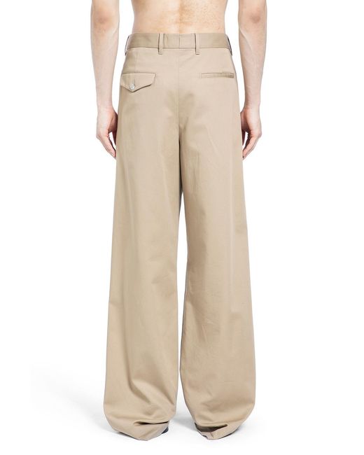 Ann Demeulemeester Natural Botel Wide Leg Pleated Trousers for men